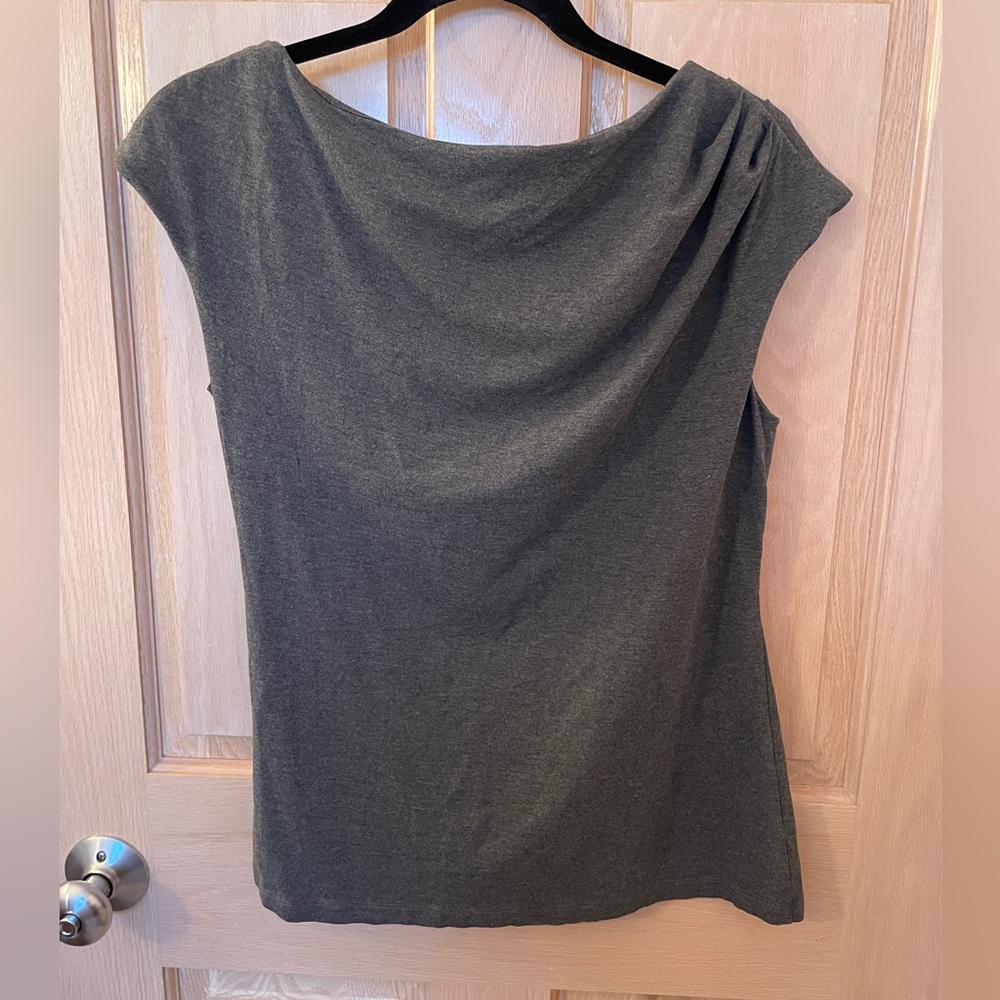 MM Lafleur Gray Asymmetrical Top Sz L - Picture 2 of 7